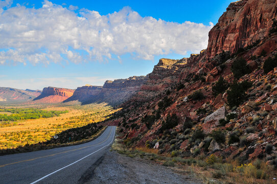Utah Highway 95 cuts through the Comb Ridge, Bears Ears National Monument, southeastern Utah, Southwest USA