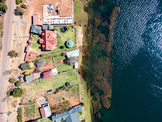 Lago en Morelia Zirahuen, Mexico, aerial view from drone