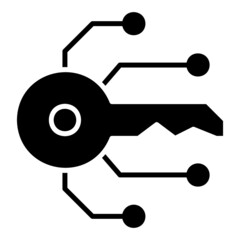Security network with Key glyph icon
