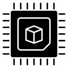 Processor Computer glyph icon