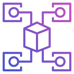 Linked Blockchain flat gradient icon