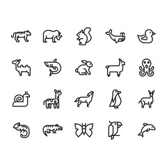 animal icon set illustration vector graphic
