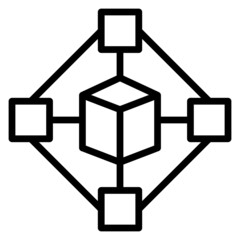 Node Blockchain line icon