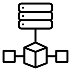 Data Server Blockchain line icon