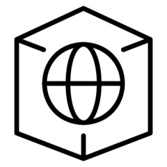 Blockchain Website with Globe line icon