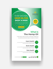 Hemp Oil Social Media Instagram Story Template Or Healthy CBD Product Oil Instagram Story Template Design