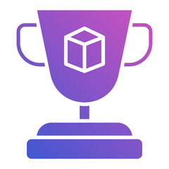 Thropy with blockchain flat gradient icon