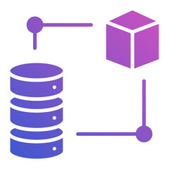 Data Server Blockchain 2 flat gradient icon