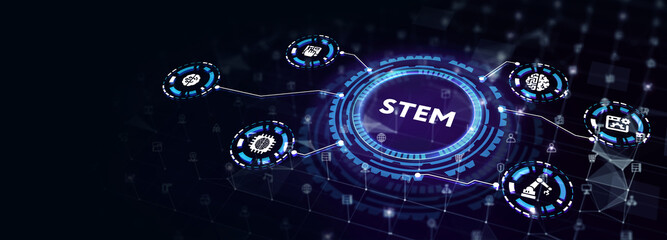 Science, technology, engineering and math. STEM concept. Business, Technology, Internet and network concept. 3d illustration