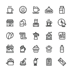 coffee shop icon set illustration vector graphic