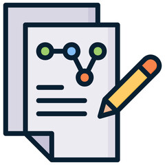 Document Chemistry Paper Pen filled line color icon