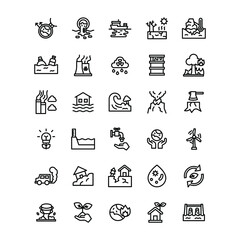 global warming icon set illustration vector graphic