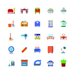 home equipment icon set illustration vector graphic
