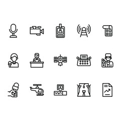 journalism icon set illustration vector graphic