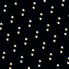 Colorful pattern of fresh mushrooms on black background. Champignon. Top view. Flat lay. Pop art design