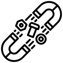 Magnet bolt screw line icon