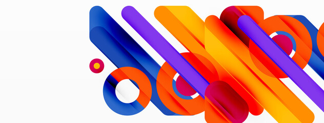 Lines geometric background. Stripes and rings composition business template for wallpaper, banner, background or landing