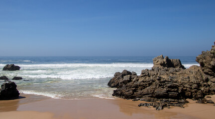 Rocks on Keurbooms Beach on the Garden Route in South Africa