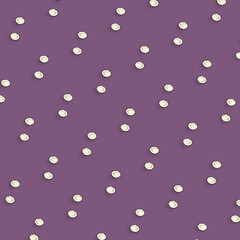 Colorful pattern of coconuts on violet background. Top view. Flat lay. Pop art design