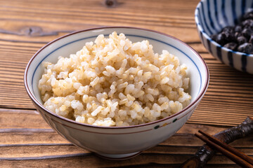 玄米ご飯と黒豆納豆