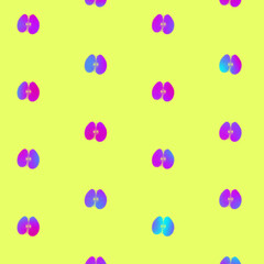 Colorful fruit pattern of apples sliced in vibrant gradient holographic neon colors. Concept art. Minimal surrealism background