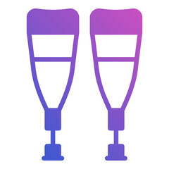 Crutches flat gradient icon