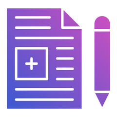 Obraz premium Medical Document flat gradient icon
