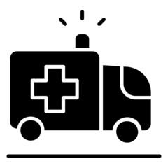 Ambulance car glyph icon