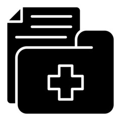 Obraz premium Medical Folder Document glyph icon