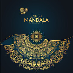 Luxury mandala background with golden arabesque pattern arabic islamic east style.decorative design for wedding, invitation card