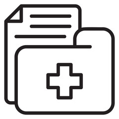 Obraz premium Medical Folder Document line icon