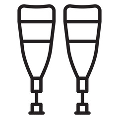 Crutches line icon