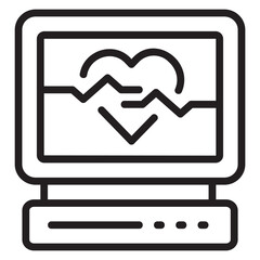 Electrocardiogram heart beat line icon