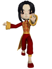 3d illustration of an cute toon figure