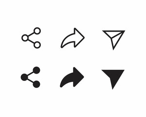 Share Icon Set Collection Isolated on White Background