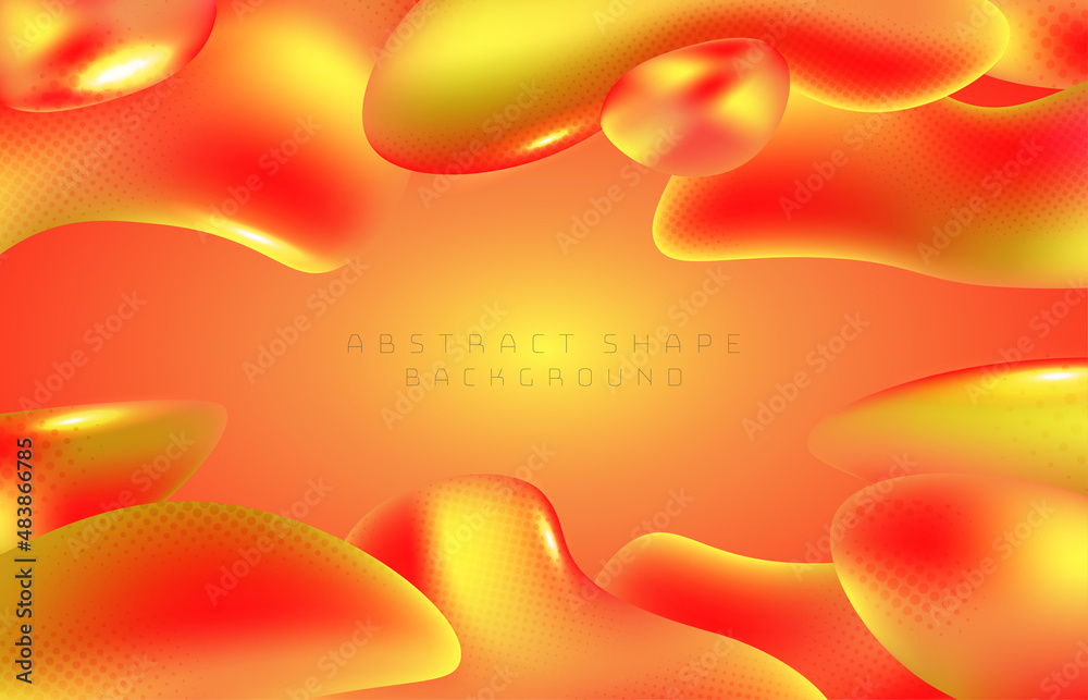 Poster abstract gradient red and orange template design shape overlapping template. use for presentation ba