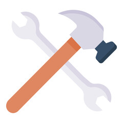 Hammer Wrench flat icon
