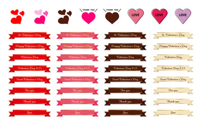 バレンタイン　装飾リボンセット