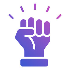 Hand Fist Up flat gradient icon