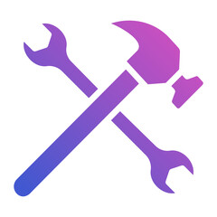 Hammer Wrench flat gradient icon