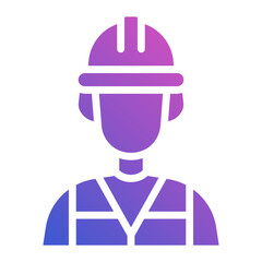 Naklejka premium Engineering man flat gradient icon