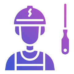 Electrician flat gradient icon