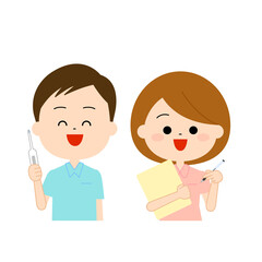 医療アイテムを持っている男女のエッセンシャルワーカー