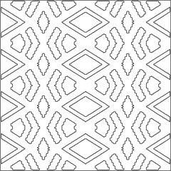 Vector pattern with symmetrical elements . Repeating geometric tiles from striped elements.Monochrome texture.Black and 
white pattern for wallpapers and backgrounds.line art.
