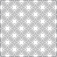 
Vector pattern with symmetrical elements . Repeating geometric tiles from striped elements.Monochrome texture.Black and 
white pattern for wallpapers and backgrounds.line art.