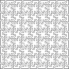 
Vector pattern with symmetrical elements . Repeating geometric tiles from striped elements.Monochrome texture.Black and 
white pattern for wallpapers and backgrounds.line art.