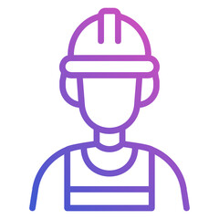 Labor Man line gradient icon
