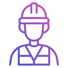 Engineering man line gradient icon