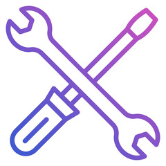 Wrench Screwdriver line gradient icon