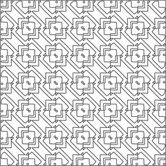 Vector pattern with symmetrical elements . Repeating geometric tiles from striped elements.Monochrome texture.Black and 
white pattern for wallpapers and backgrounds.line art.